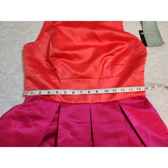 Melrose Women Orange Pink Round Neck Sleeveless Fit & Flare Midi Dress 4 NWT - Picture 7 of 8